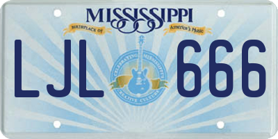 MS license plate LJL666