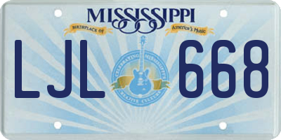MS license plate LJL668
