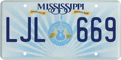 MS license plate LJL669