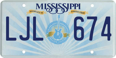 MS license plate LJL674