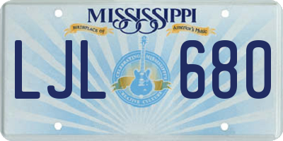MS license plate LJL680