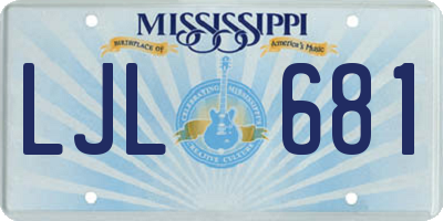 MS license plate LJL681