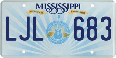MS license plate LJL683