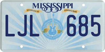 MS license plate LJL685