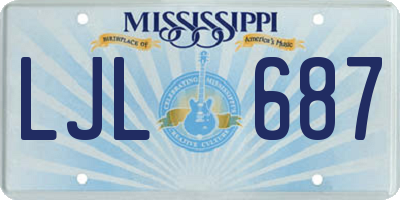 MS license plate LJL687