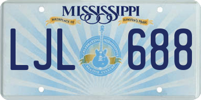 MS license plate LJL688