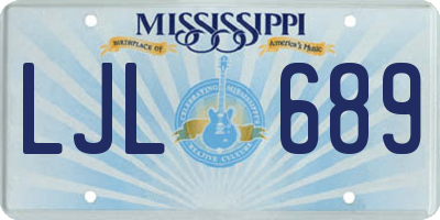 MS license plate LJL689