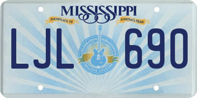 MS license plate LJL690