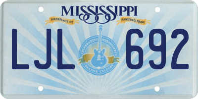 MS license plate LJL692