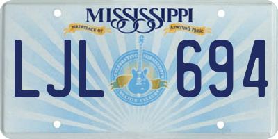 MS license plate LJL694