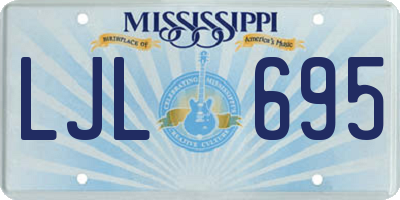 MS license plate LJL695