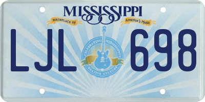 MS license plate LJL698