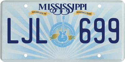 MS license plate LJL699