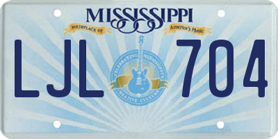 MS license plate LJL704
