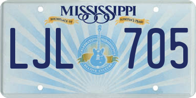 MS license plate LJL705