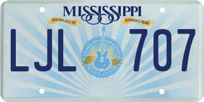 MS license plate LJL707