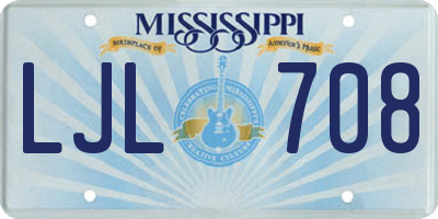 MS license plate LJL708