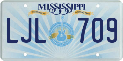 MS license plate LJL709