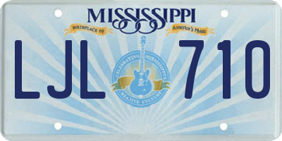 MS license plate LJL710