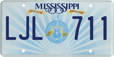 MS license plate LJL711