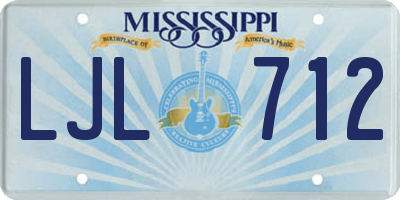 MS license plate LJL712