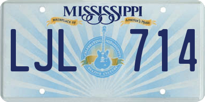 MS license plate LJL714
