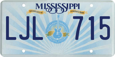 MS license plate LJL715