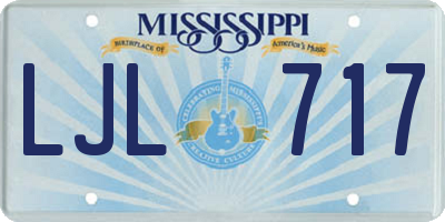 MS license plate LJL717