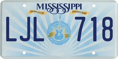 MS license plate LJL718
