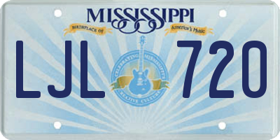 MS license plate LJL720