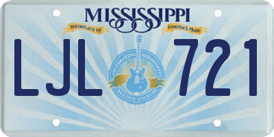 MS license plate LJL721