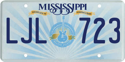 MS license plate LJL723