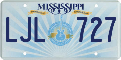 MS license plate LJL727