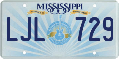 MS license plate LJL729