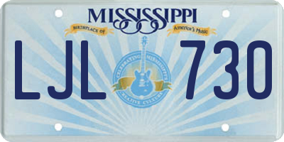 MS license plate LJL730