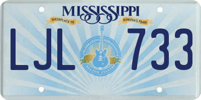 MS license plate LJL733