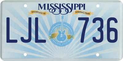 MS license plate LJL736