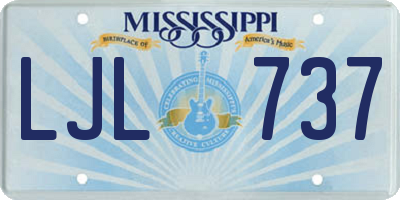 MS license plate LJL737