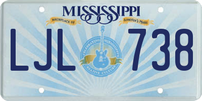 MS license plate LJL738