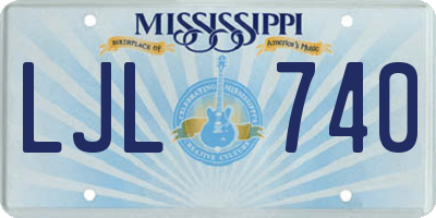 MS license plate LJL740