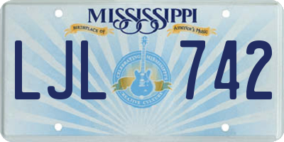MS license plate LJL742