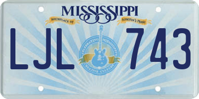 MS license plate LJL743