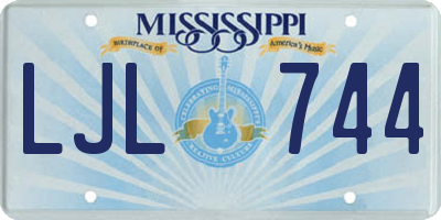 MS license plate LJL744