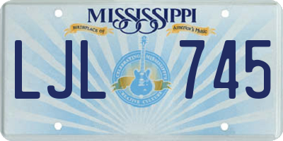 MS license plate LJL745