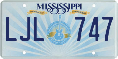 MS license plate LJL747