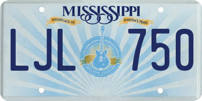 MS license plate LJL750