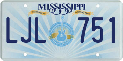 MS license plate LJL751