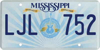 MS license plate LJL752