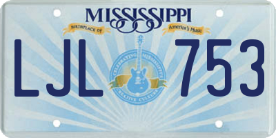 MS license plate LJL753
