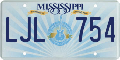 MS license plate LJL754
